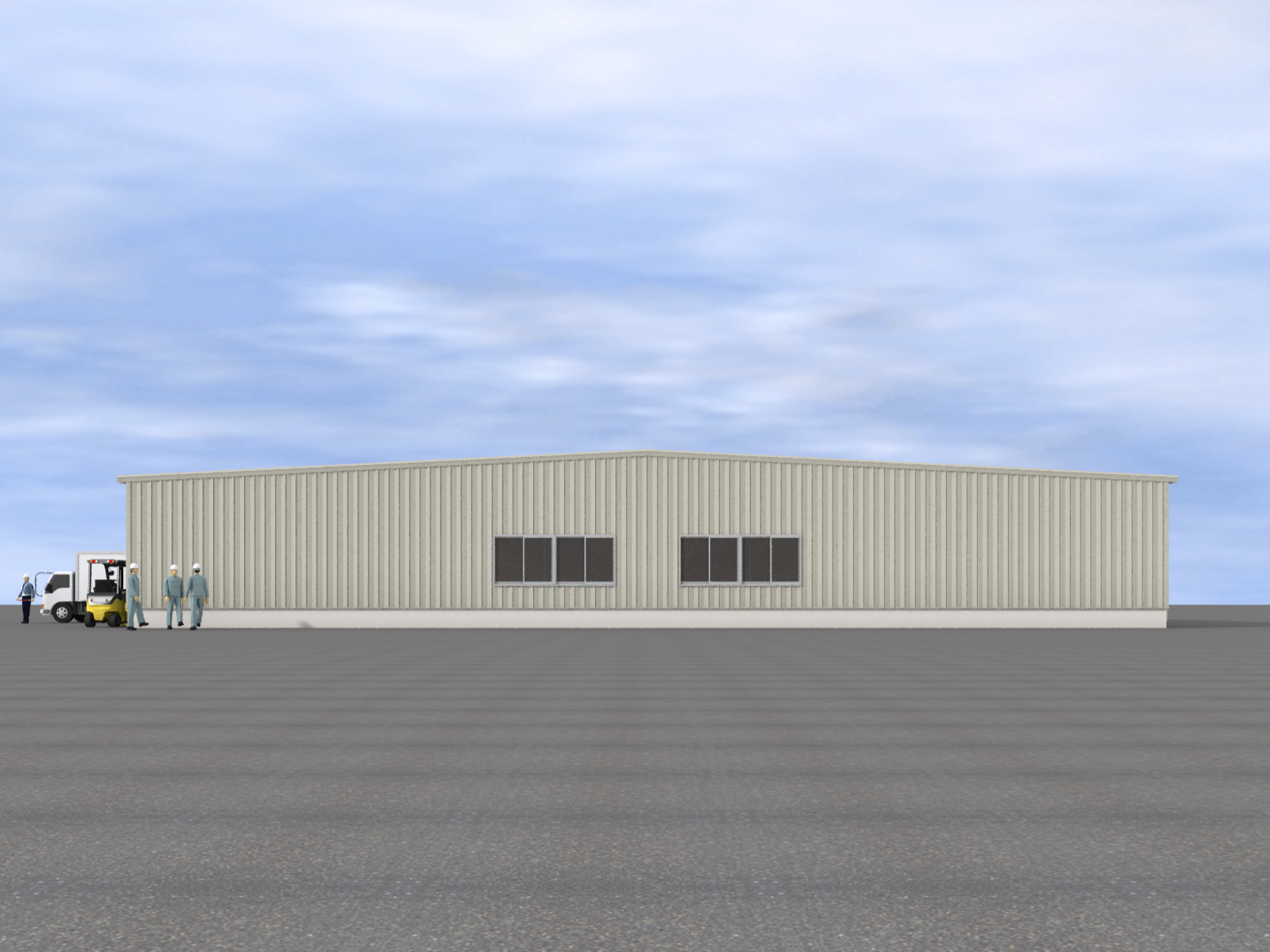 1,200㎡(30×40×H4)東側の外観